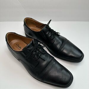 Great Condition-Clarks Black Leather Dress Shoes-Men’s 12
